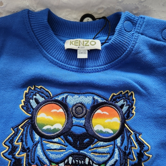 Kenzo Kids Blue Tiger Sweatshirt - Picture 3 of 6
